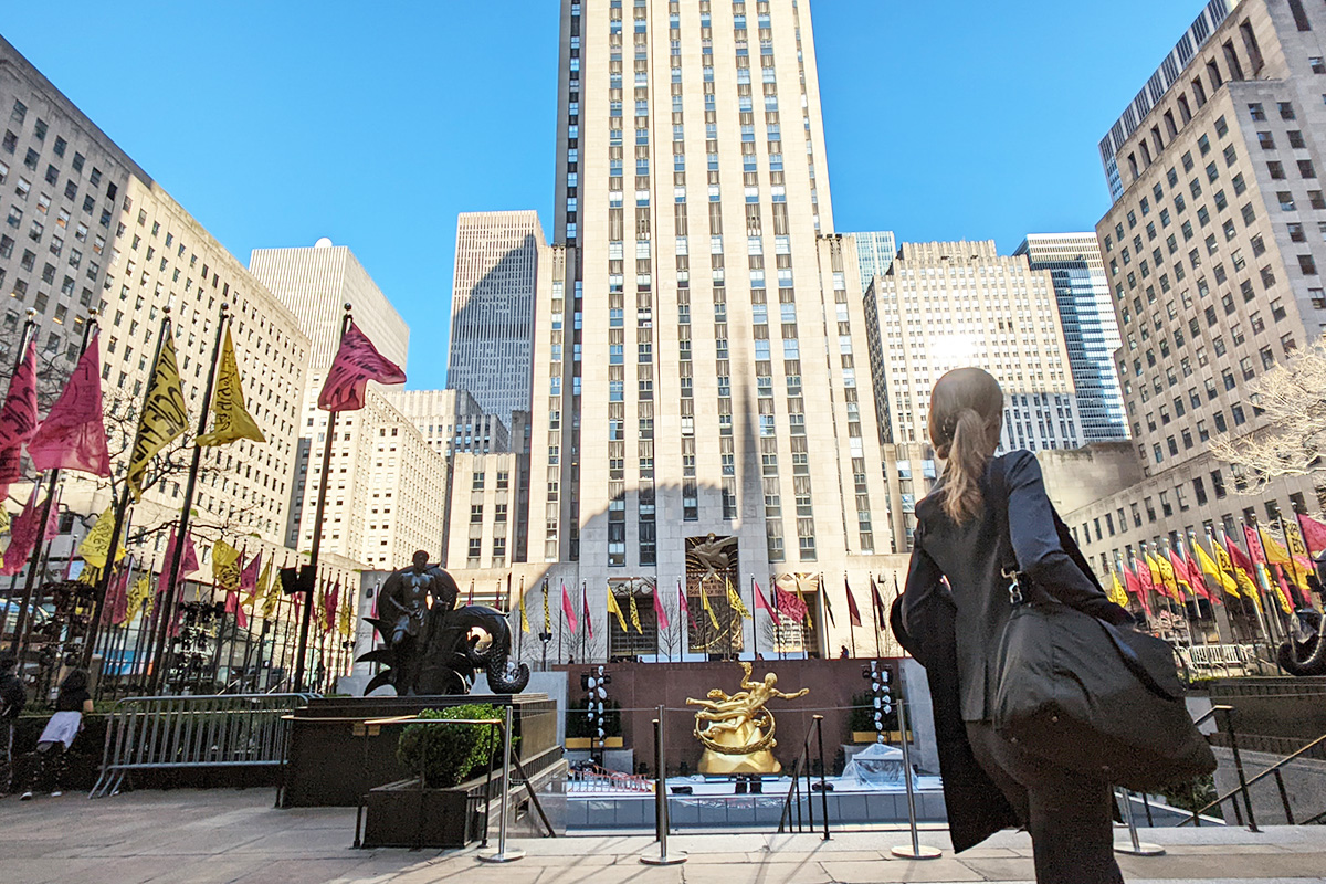 ロックフェラーセンターのスケート上の写真